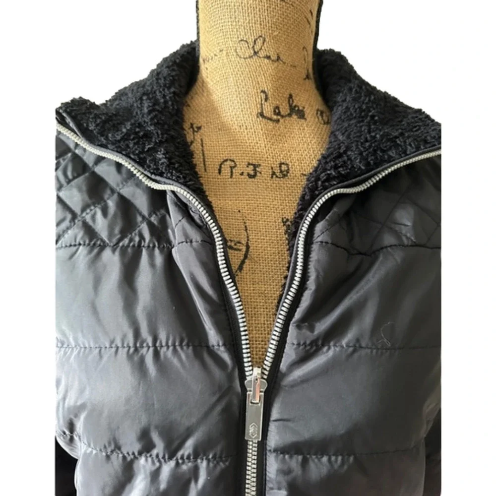 Free Country Jacket Women's Small Black FreeCycle Cloud Lite Reversible Faux Fur